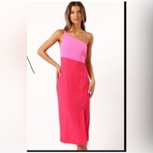 Petal & Pup Vibrant Pink One-Shoulder Dress